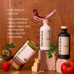 Heraclea oil poured as a golden stream offering fresh aroma benefit
