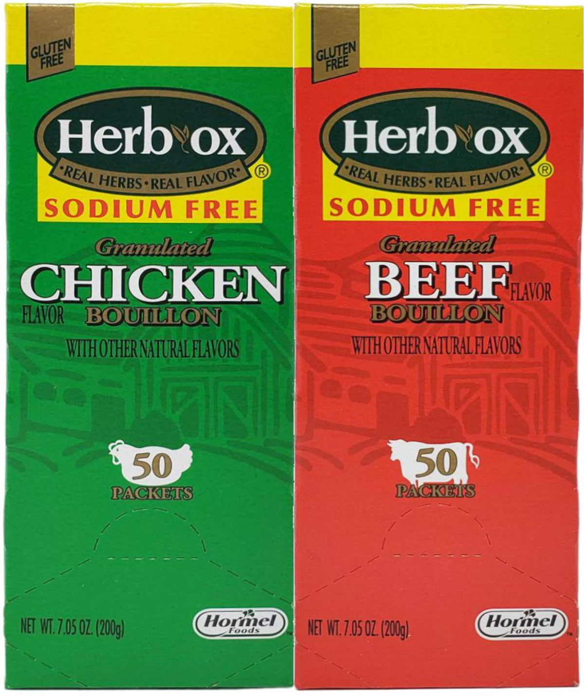 Herb-Ox front packaging bundle showing 100 packets and both flavors for convenience