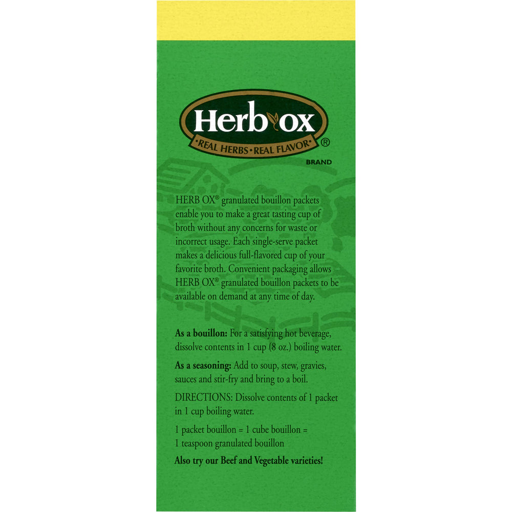 Herb-Ox stacked packets stored in pantry showing long shelf life and organization