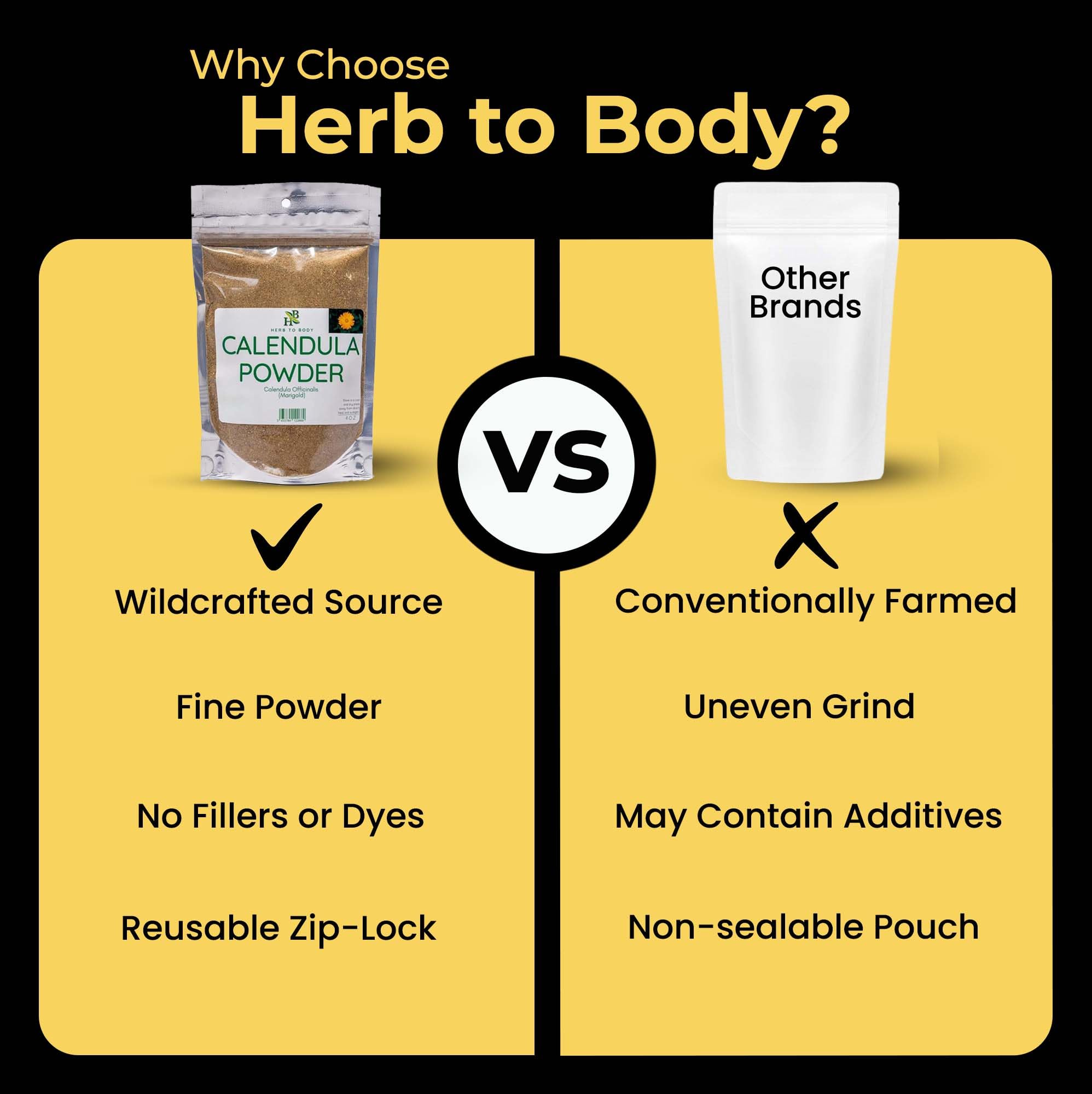 Herb To Body sprinkling powder over salad to add color and culinary flair