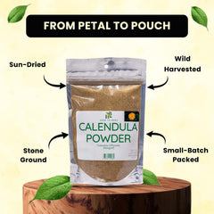 Herb To Body calendula powder mixed in bowl with cream for DIY skin care