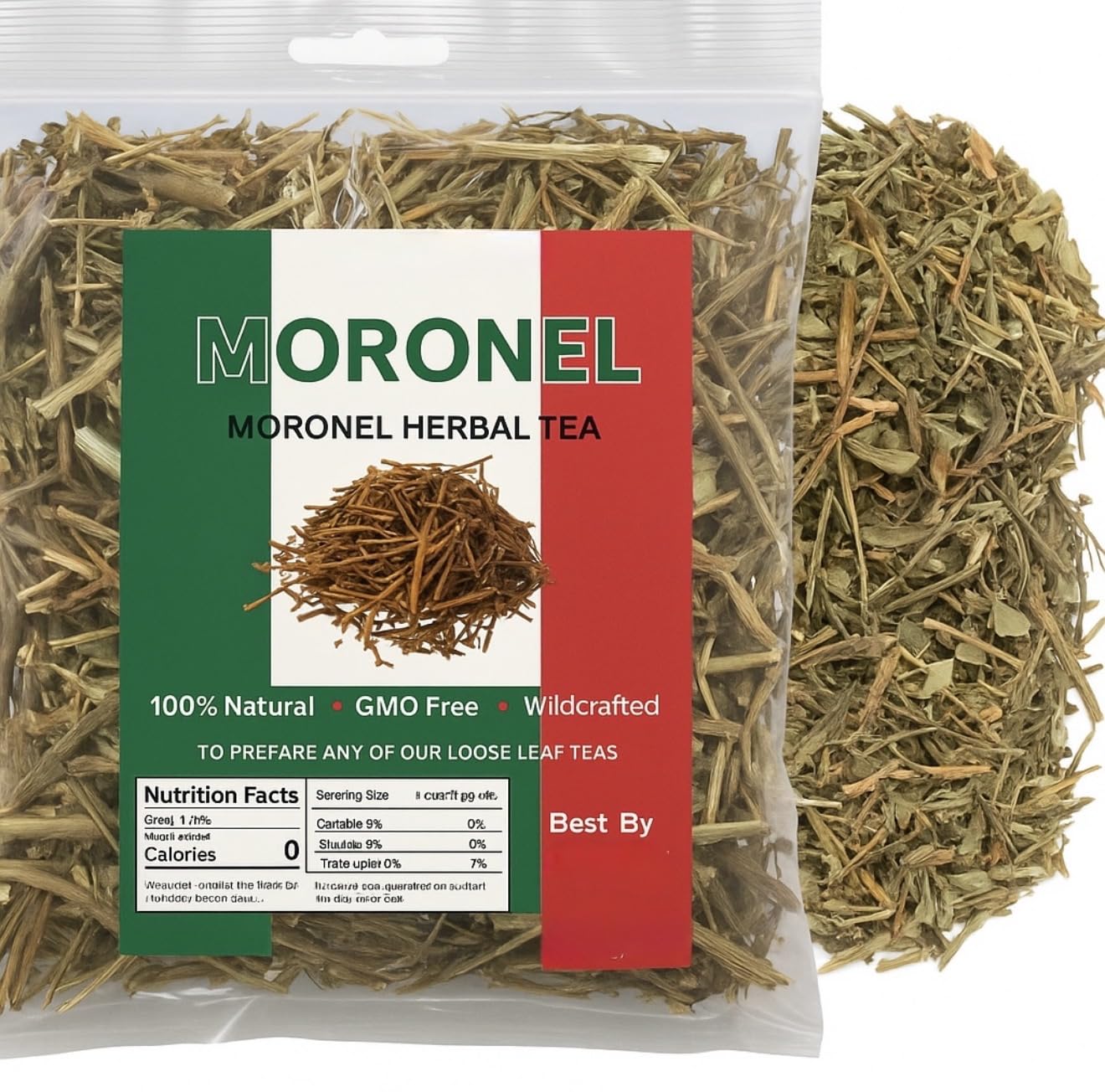Herbalista Moronel front packaging showing resealable bag and clear label for fresh brewing