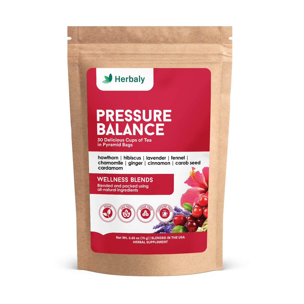 Herbaly Wellness Collection front box showing 28-count and vibrant branding benefits