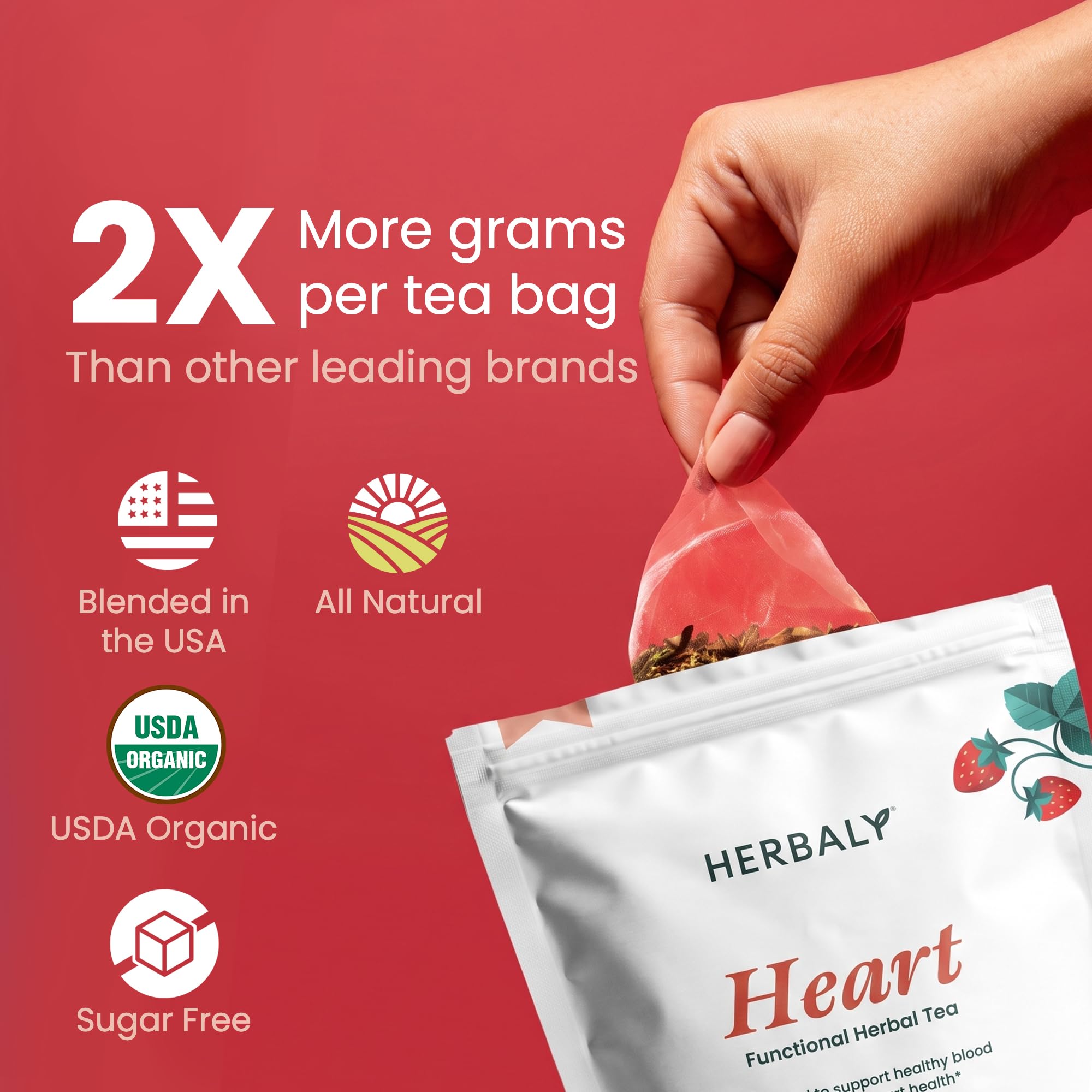 Herbaly Wellness Collection product label close-up showing organic certification and transparency