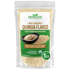 HerbaZest front packaging showing organic 1 lb bag and benefits