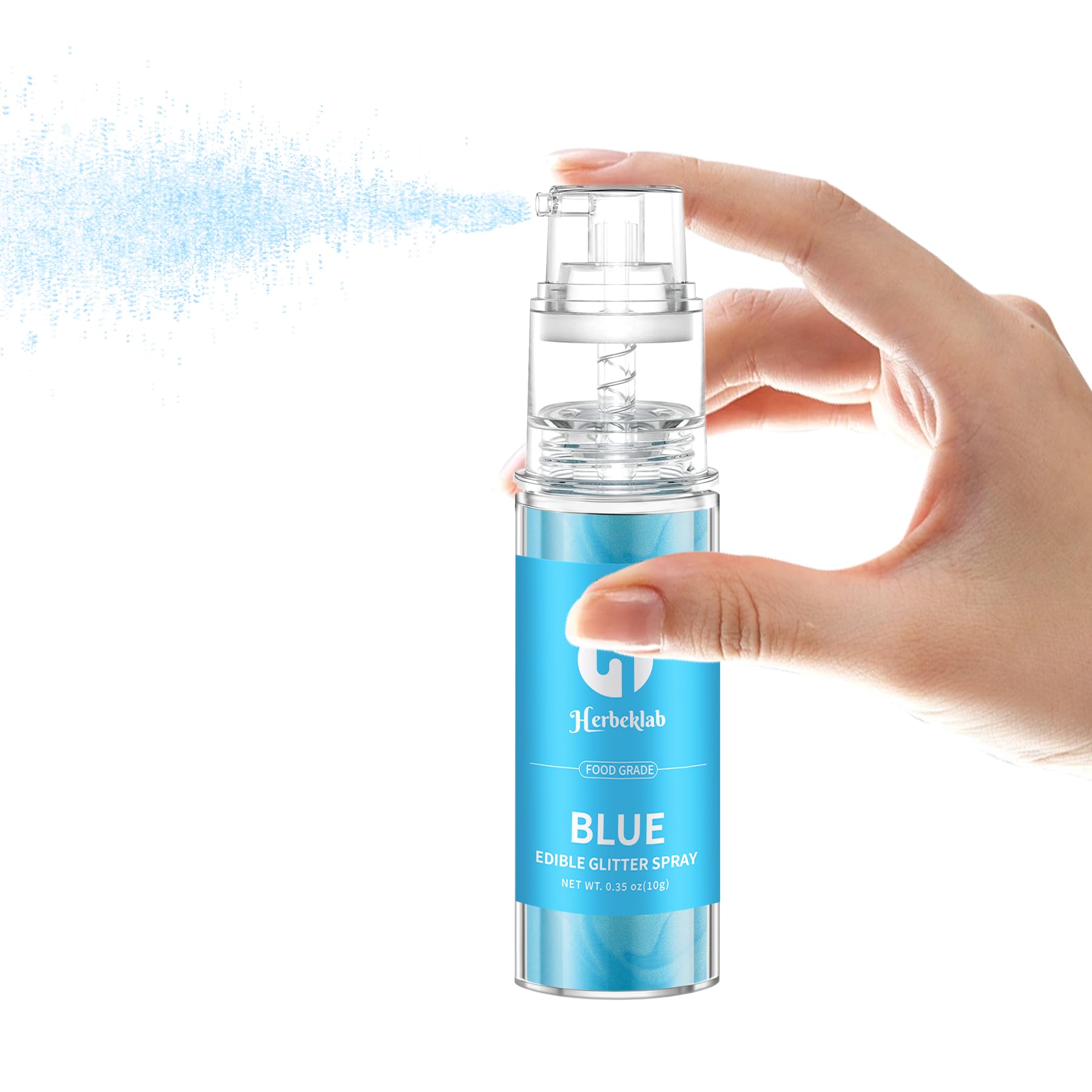 Herbeklab blue glitter in cocktail producing elegant edible sparkle effect