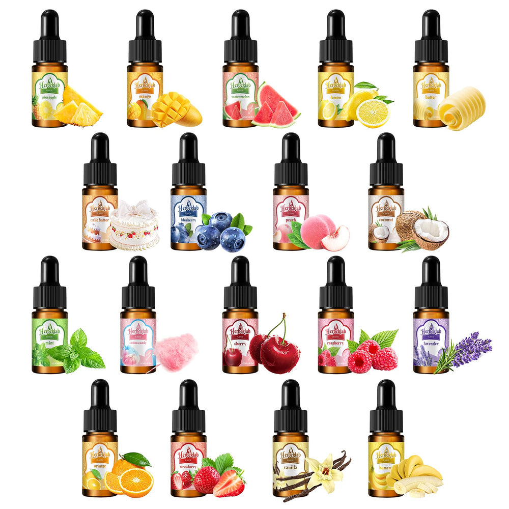 Herbeklab bottle label closeup highlighting flavor name and easy identification