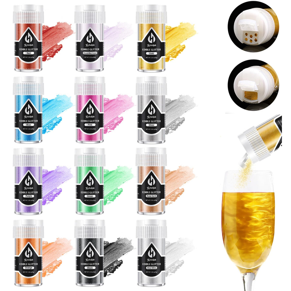 Herbeklab front packaging showing 12 bottles and colorful display, highlights variety