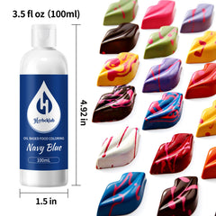 Herbeklab nozzle close-up delivering precise drops for controlled navy blue coloring