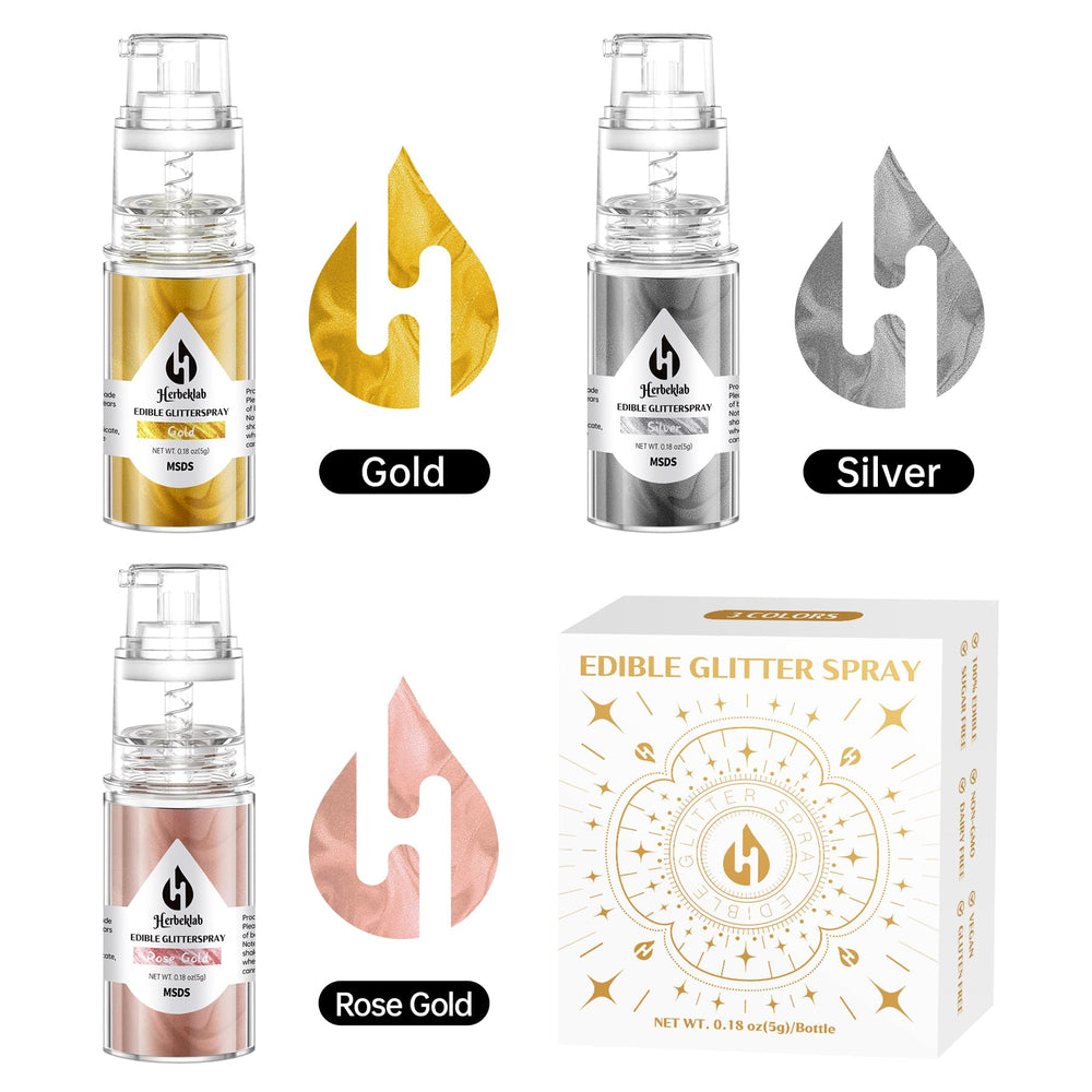 Herbeklab three-color set displaying gold silver and rose gold options