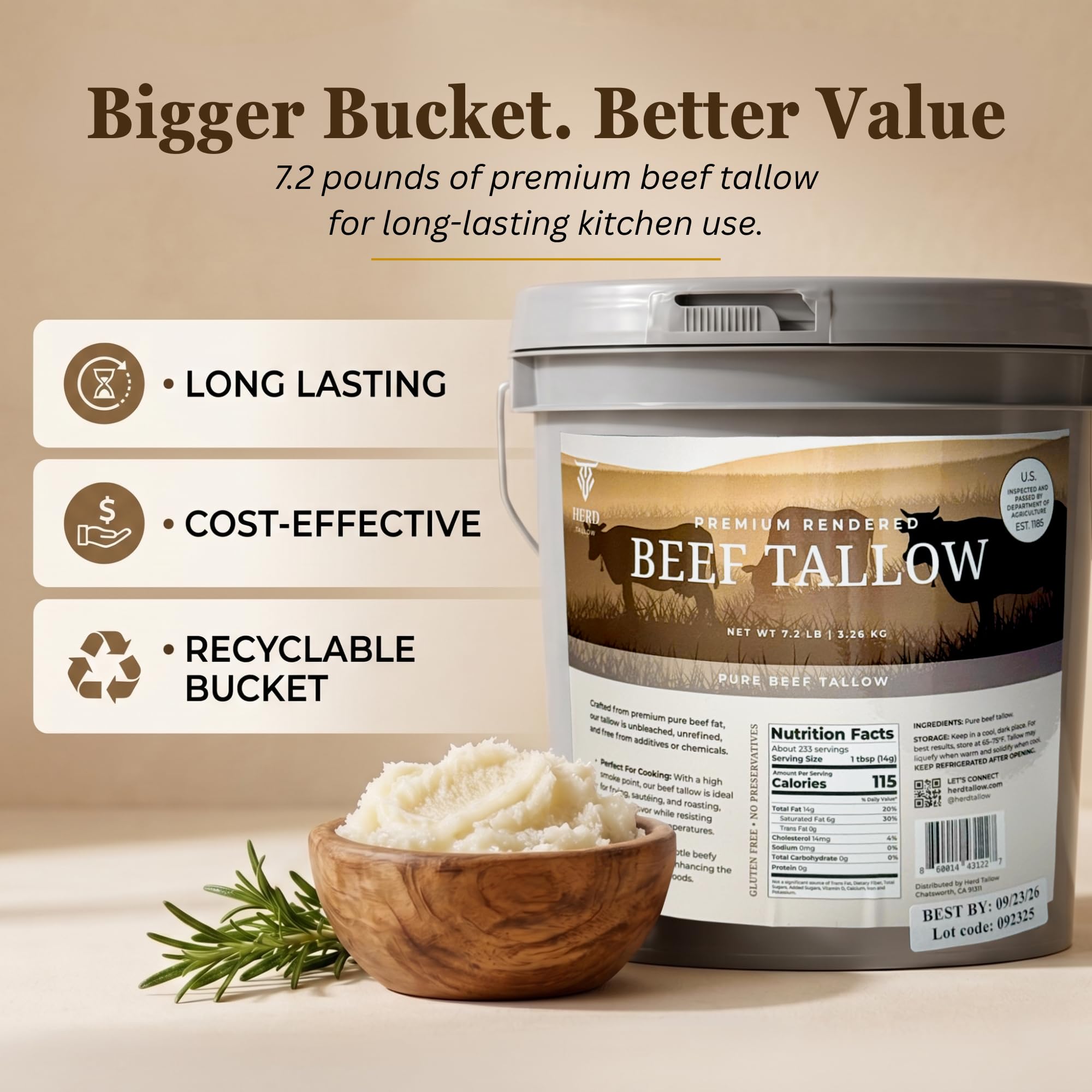 Herd Tallow basting roast chicken showing richer browning benefit