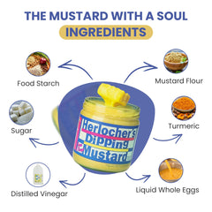 Herlocher's dipping mustard open jar texture, demonstrating creamy consistency