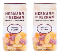 Hermann the German front packaging showing citrus candies and sharing appeal