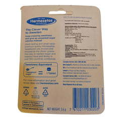 Hermesetas open tub with individually wrapped mini sweetener tablets for hygienic dispensing