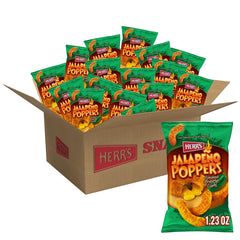 Herr's front packaging showing bold jalapeño poppers flavor and convenience