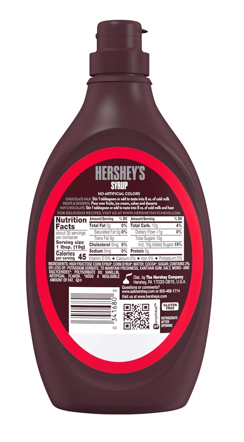 HERSHEY'S caramel bottle front displaying buttery syrup for sweets