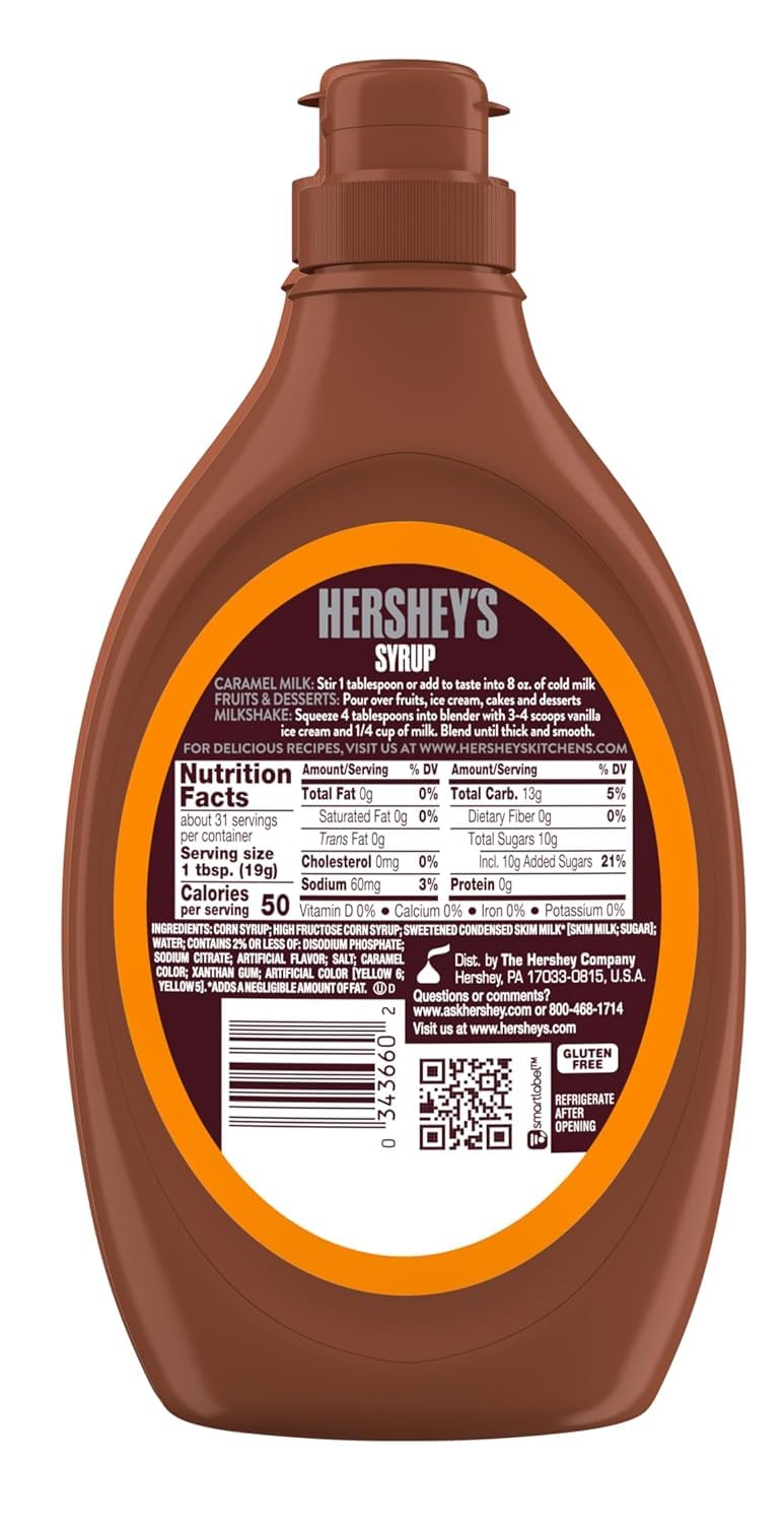HERSHEY'S caramel over brownie close-up highlights indulgent richness