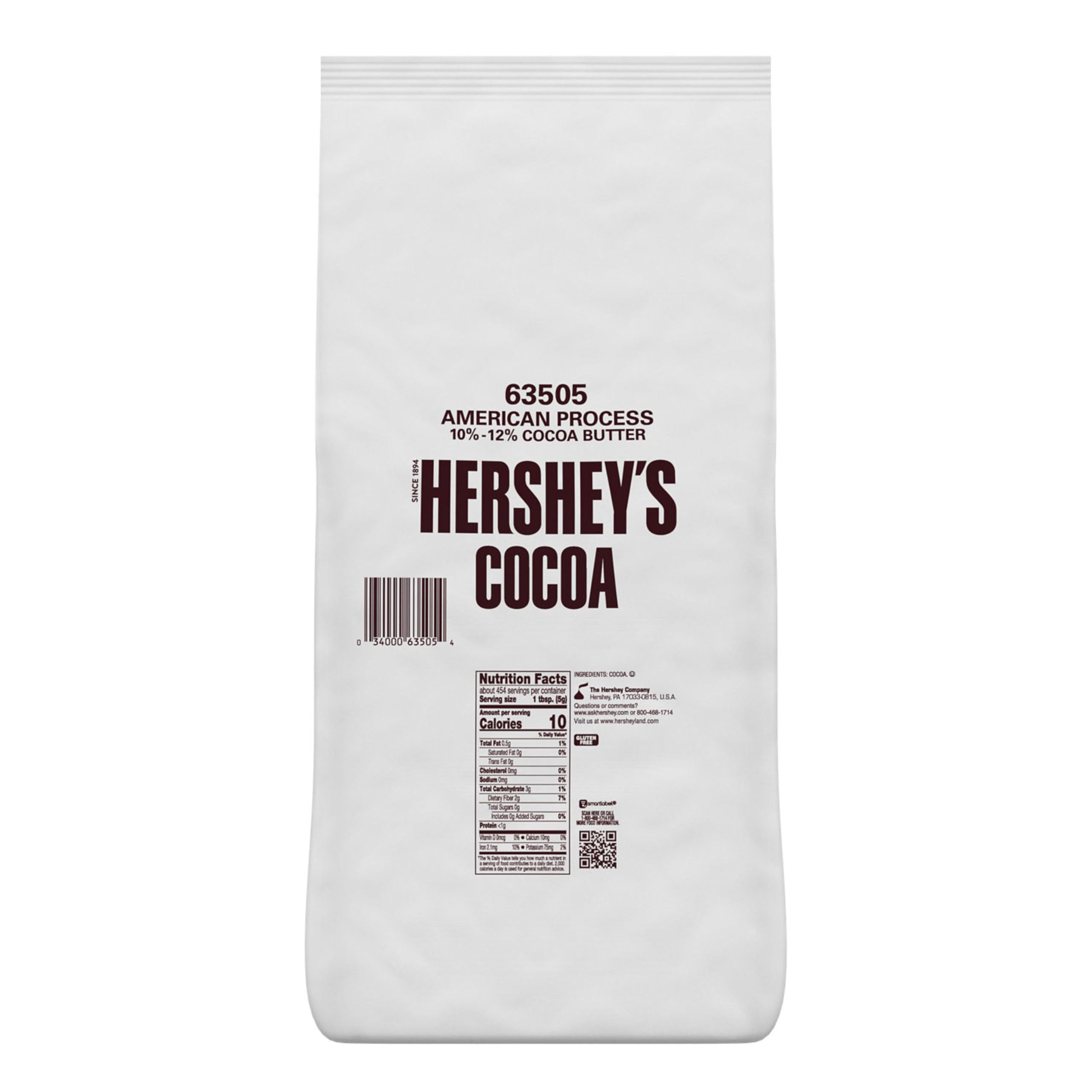 Close-up of HERSHEY'S label on bag highlighting kosher gluten-free benefit