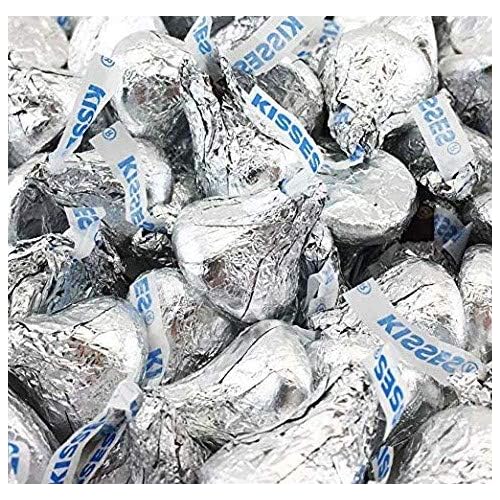HERSHEY'S Kisses silver foil front packaging showing 6-pound bulk bag perfect for events