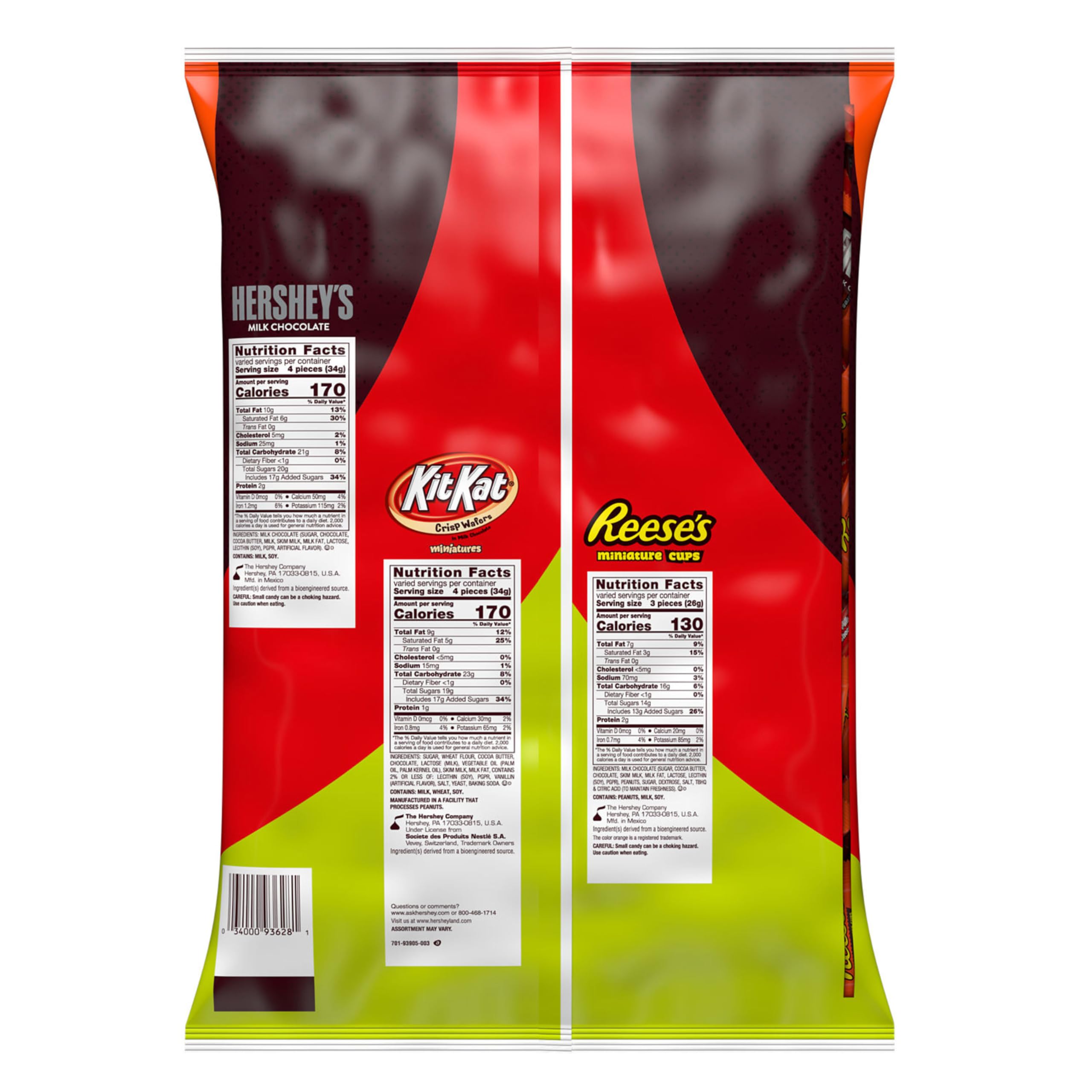 HERSHEY'S close-up of mini bar textures highlighting smooth chocolate