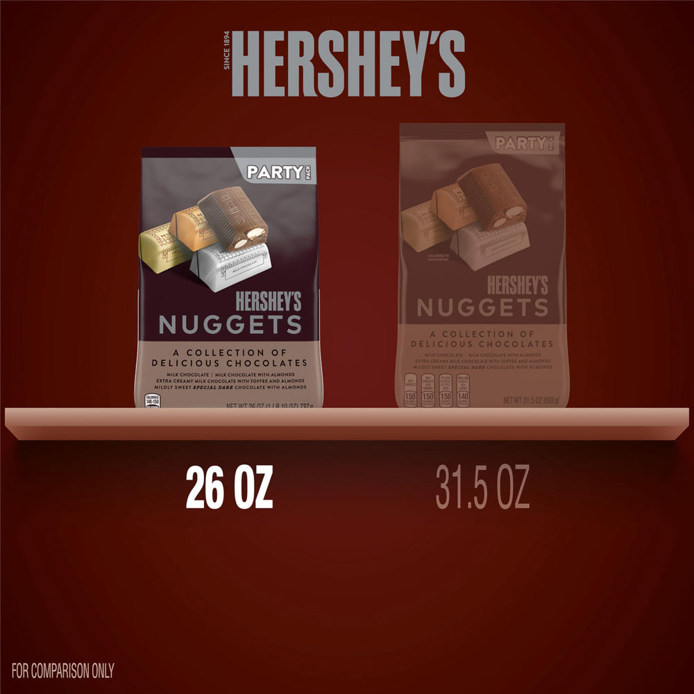 HERSHEY'S NUGGETS unwrapped piece showing chocolate and almond texture, crunchy satisfaction