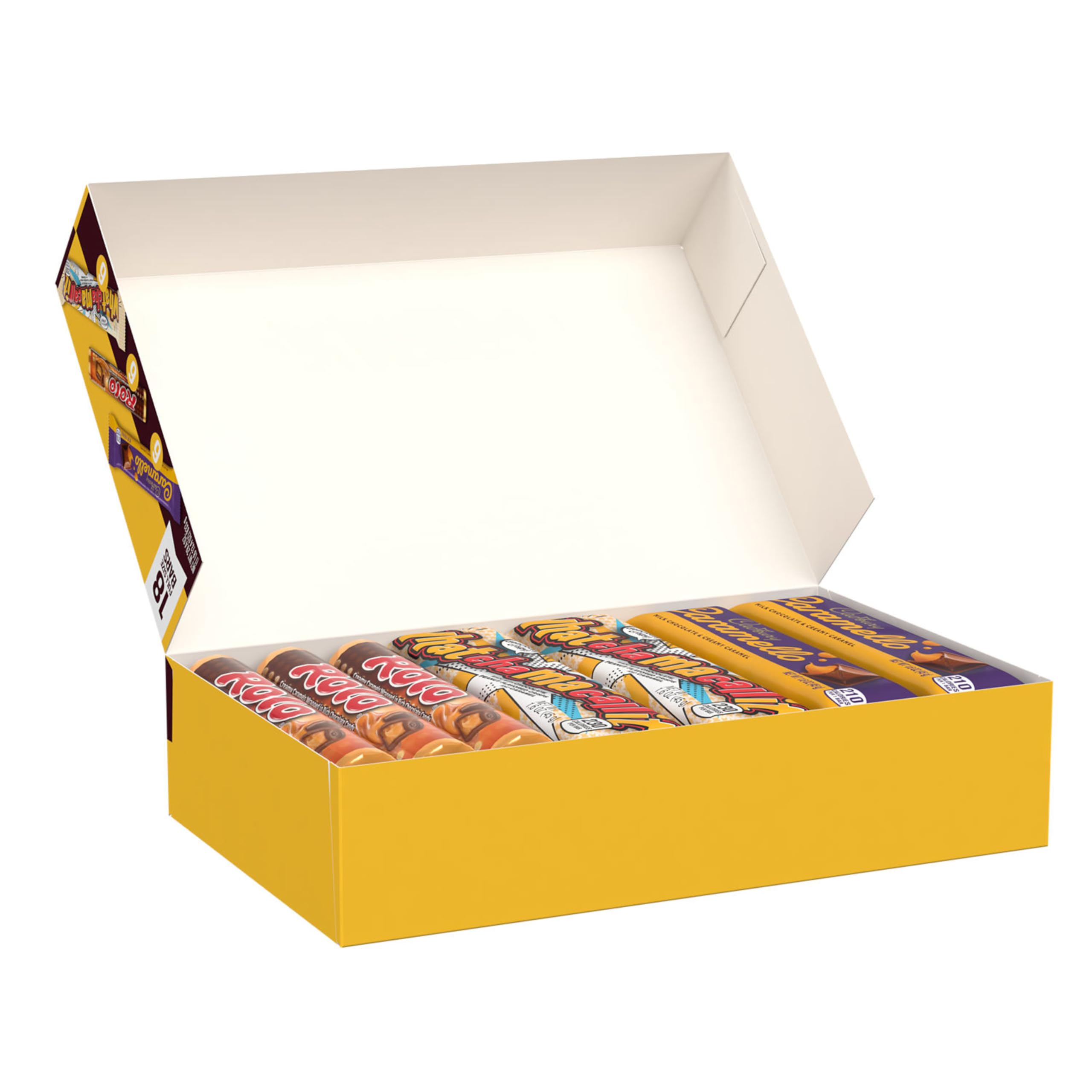 HERSHEY'S ROLO opened roll showing caramel center and easy portioning benefit