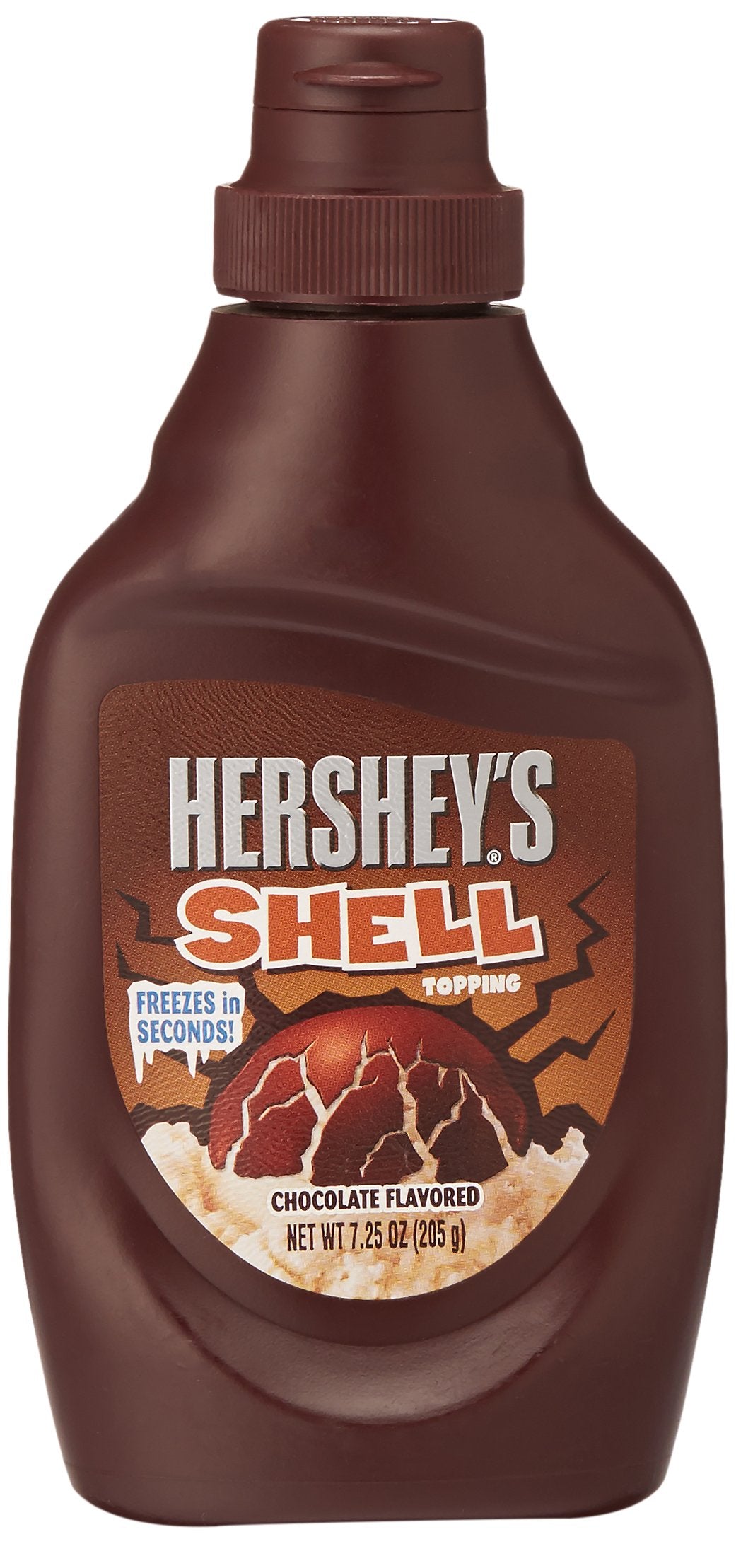 Hershey's shell topping front bottle showing label and size for quick identification and convenience