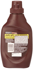 Hershey's shell topping poured onto ice cream creating instant crisp chocolate shell and great texture