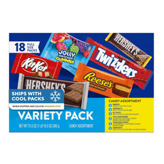 HERSHEY'S front packaging view showing assorted candy for easy selection