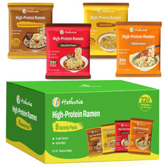 Hethstia front packaging showing variety pack and protein benefit