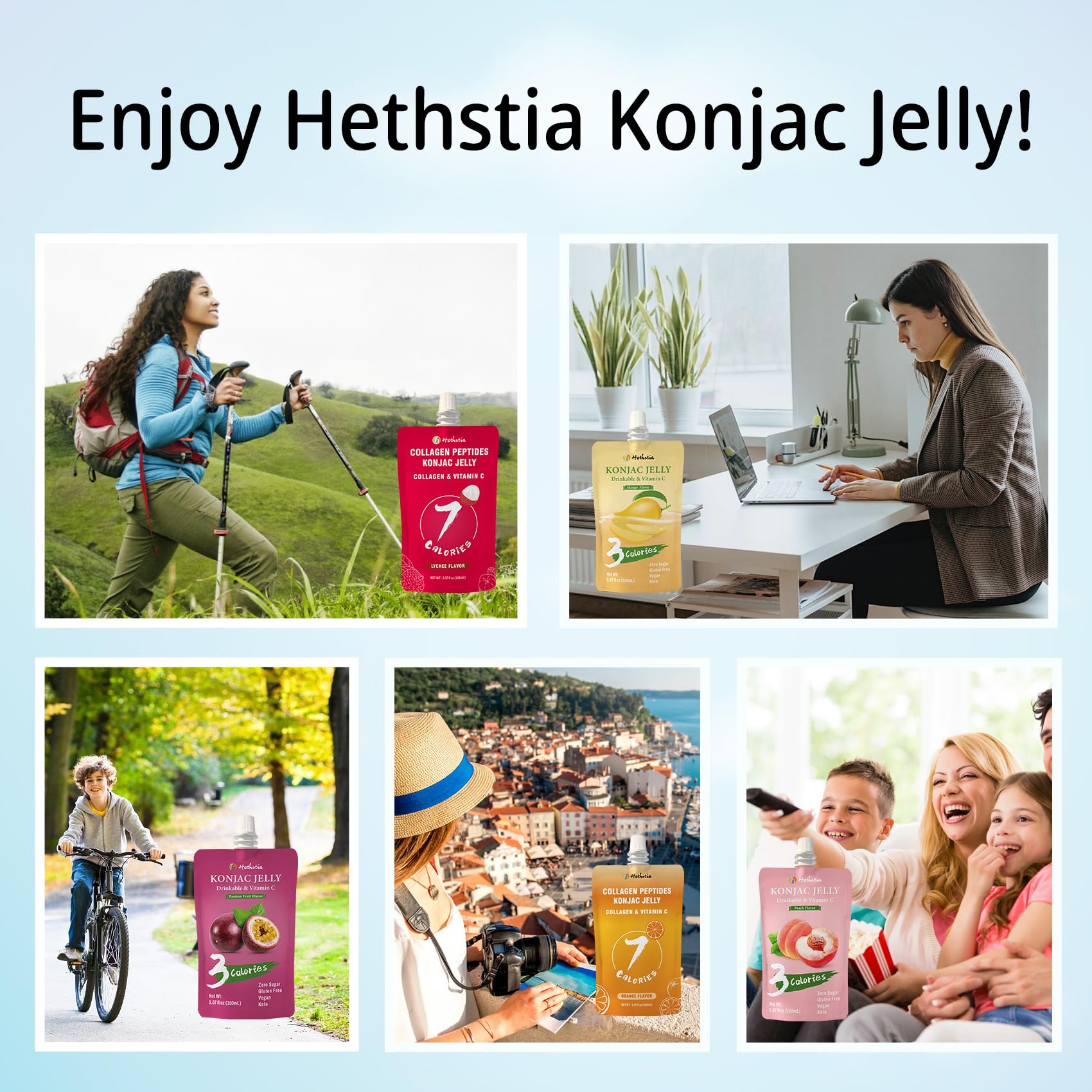 Hethstia product label emphasizing collagen and Vitamin C nutrient boost