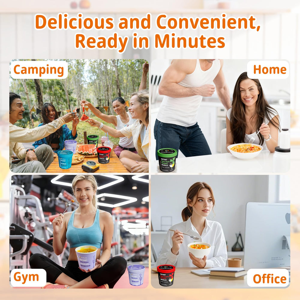 Hethstia cup on office desk with laptop ready-to-eat benefit: convenient workplace lunch