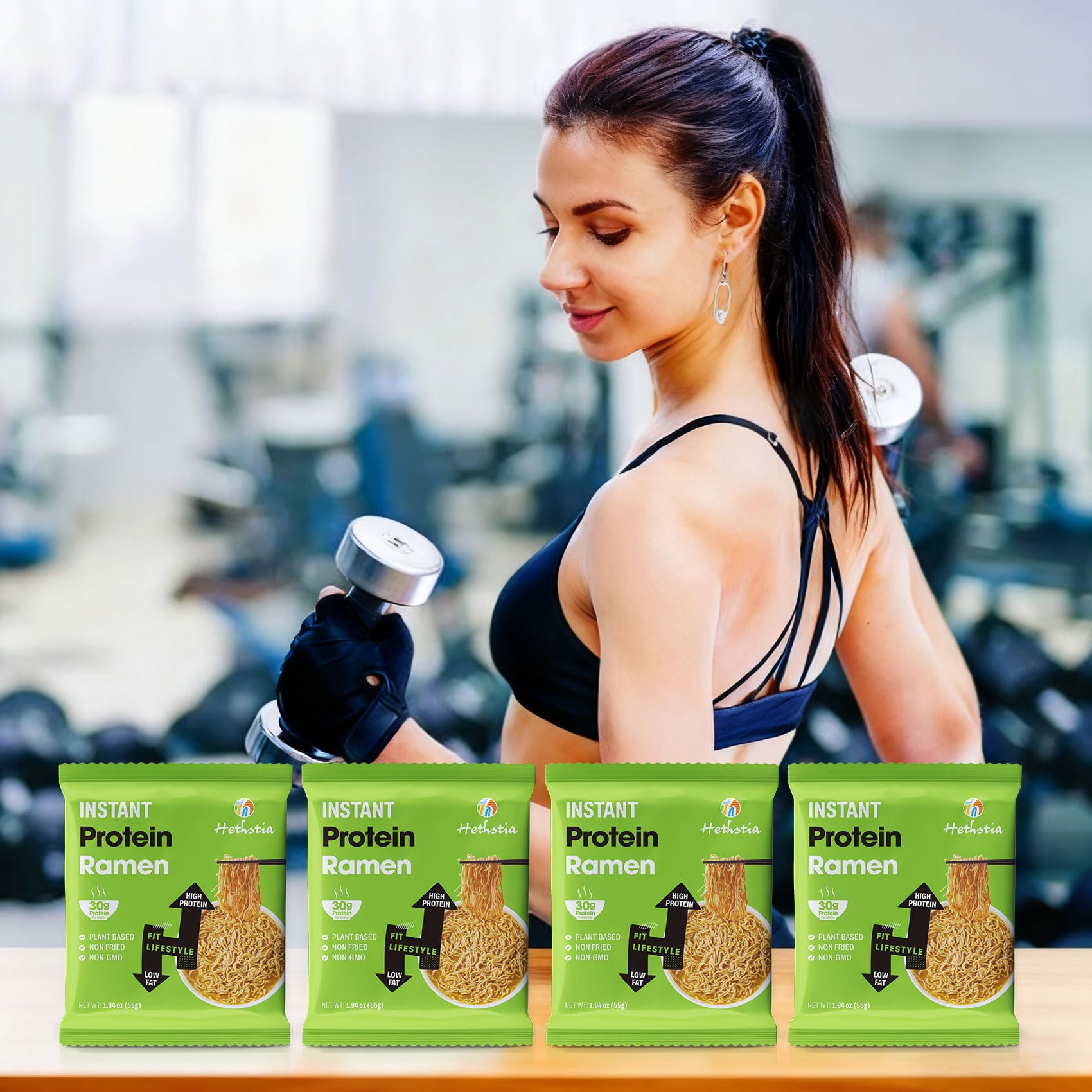 Hethstia protein label detail emphasizing 30g plant protein