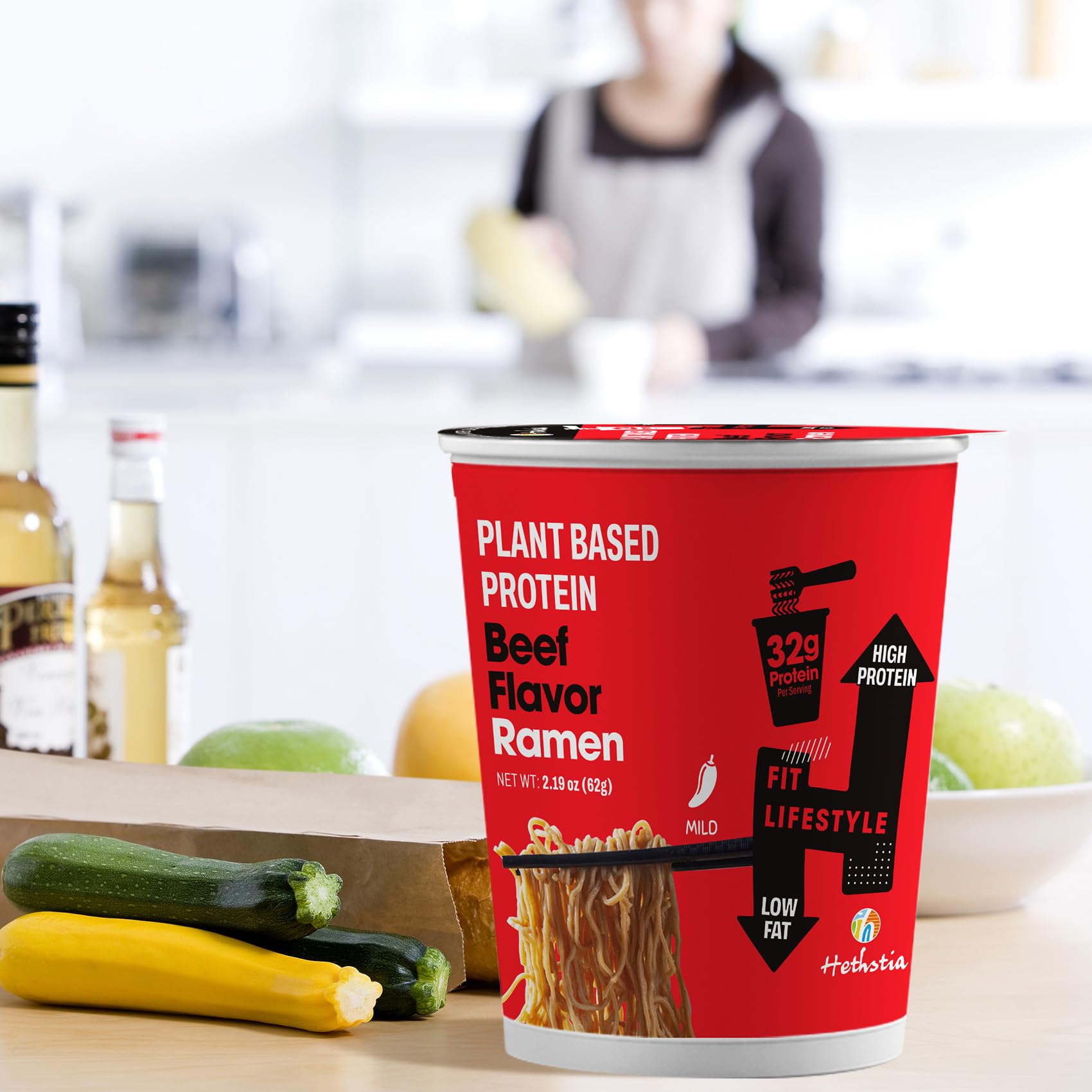 Hethstia cup held in hand for scale showing portable protein portion