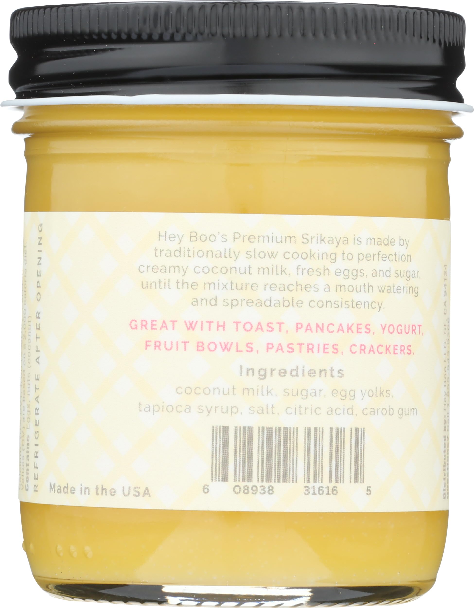 Hey Boo jam on spoon highlighting creamy texture and easy spreadability