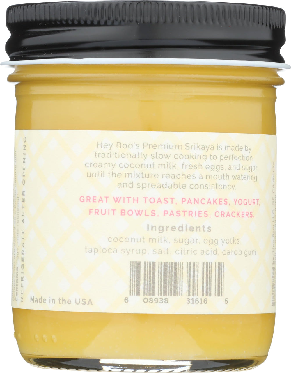 Hey Boo jam on spoon highlighting creamy texture and easy spreadability