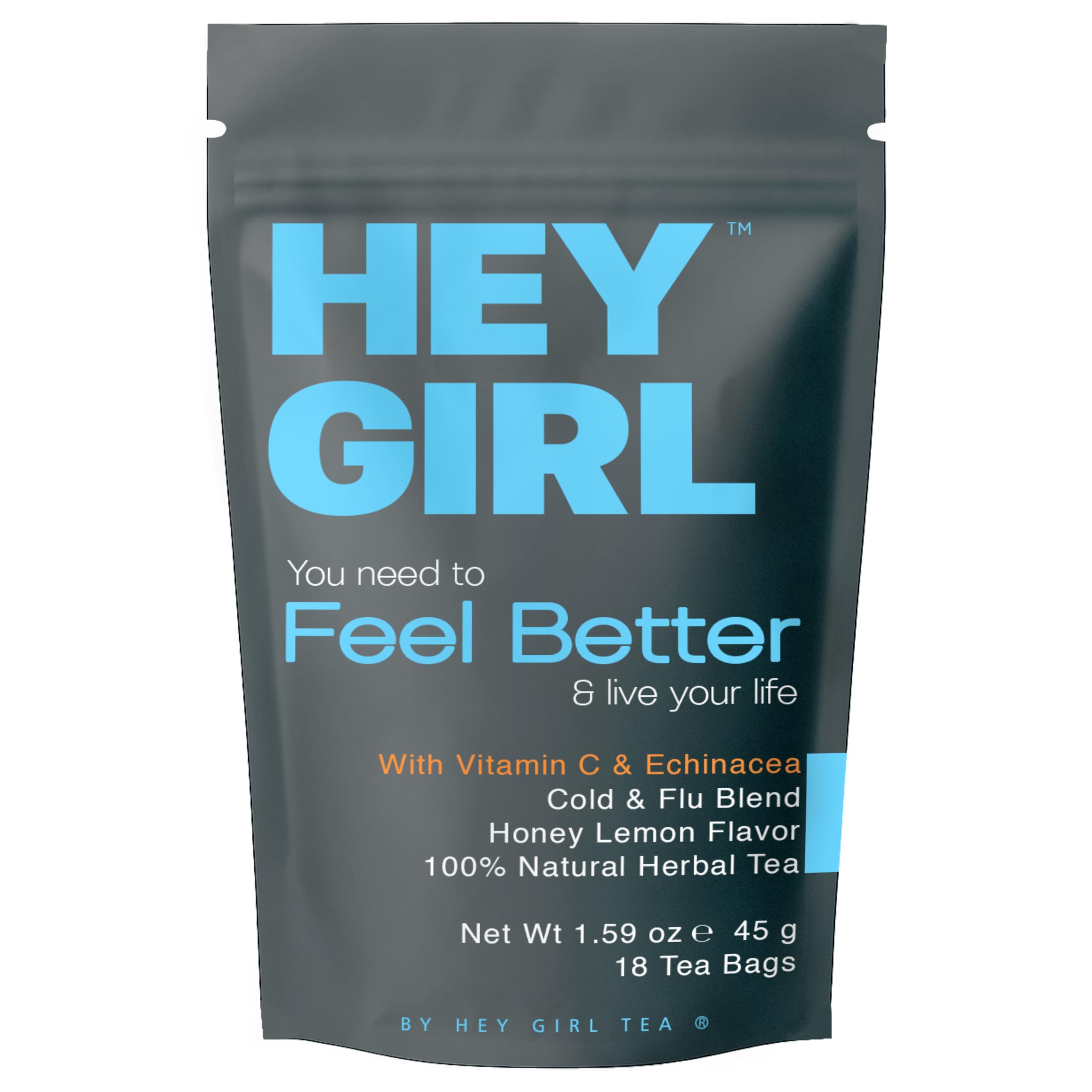 Hey Girl Tea ingredient label detail showing herb list for informed choice