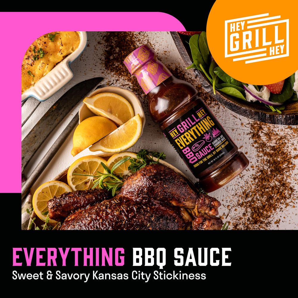 Hey Grill Hey pouring sauce onto meat for easy glazing and flavor