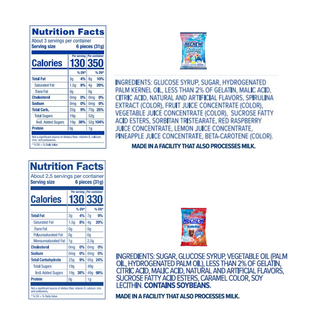 HI-CHEW bag held in hand to demonstrate size and portability for on-the-go snacking