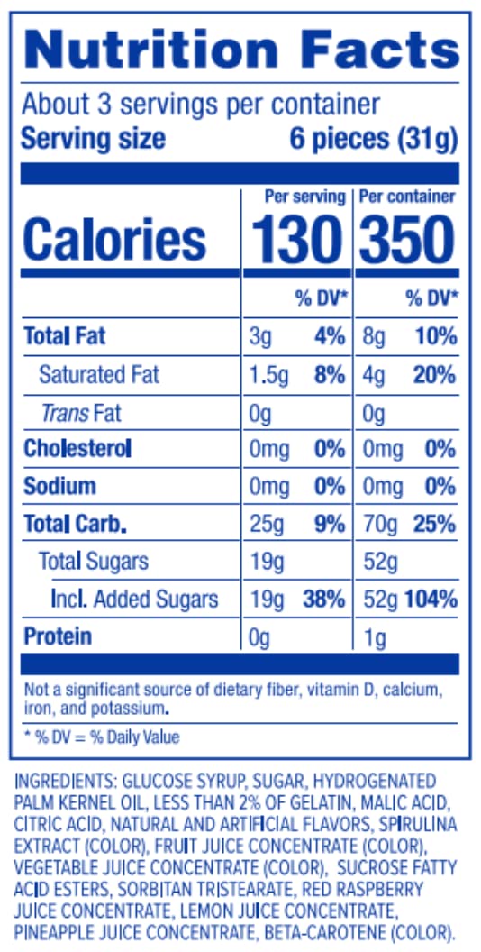 HI-CHEW open bag spilling chews to show portion size and portability benefit