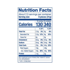 HI-CHEW bag next to a hand to show 2.82oz size and portable snack benefit