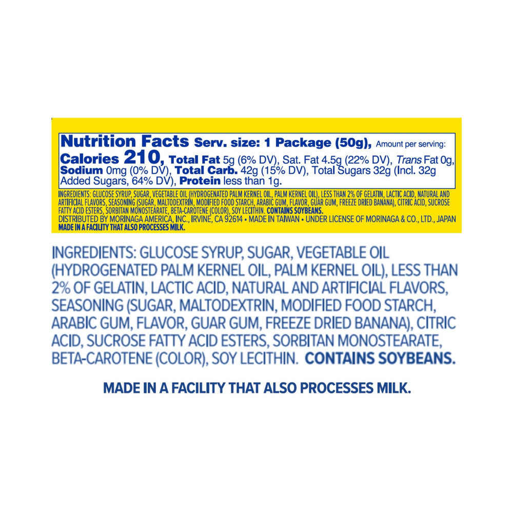HI-CHEW ingredients label highlighting real fruit juices and gluten-free benefit