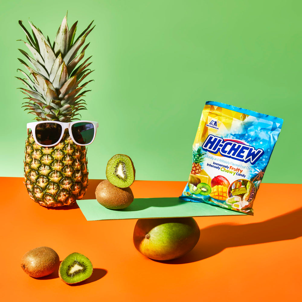 HI-CHEW close-up of kiwi chew texture highlighting soft chew and true-to-fruit flavor