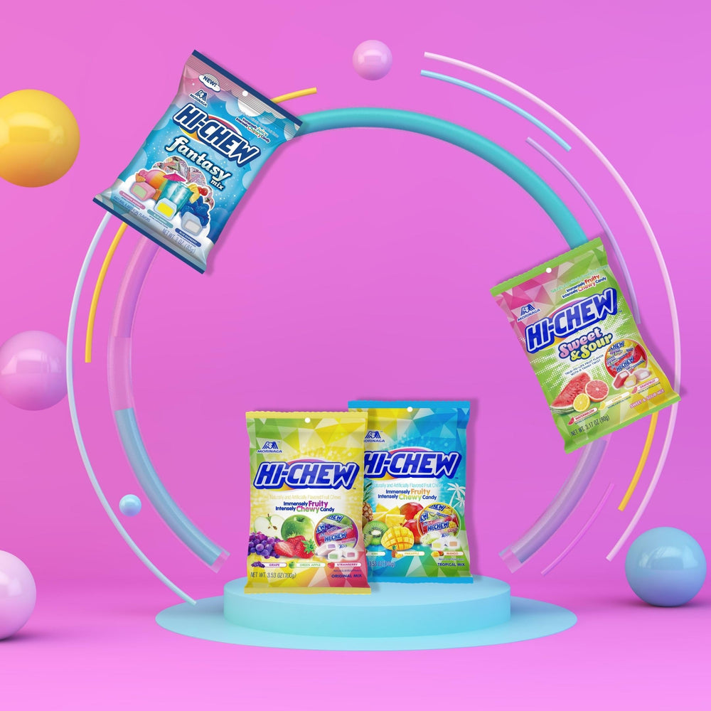 HI-CHEW close-up cross-section revealing double-layer texture and lasting flavor