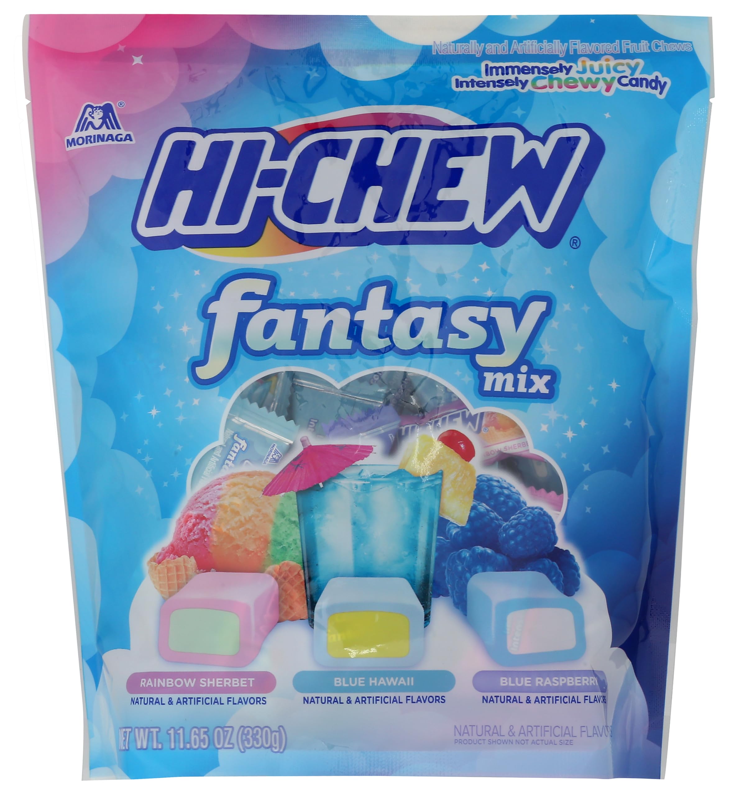 HI-CHEW front pack showing colorful candies and convenient sharing
