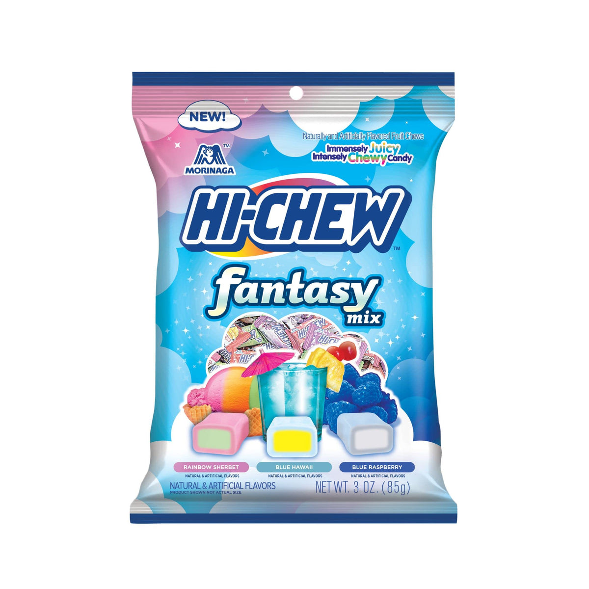 HI-CHEW front packaging showing colorful fantasy mix for quick recognition
