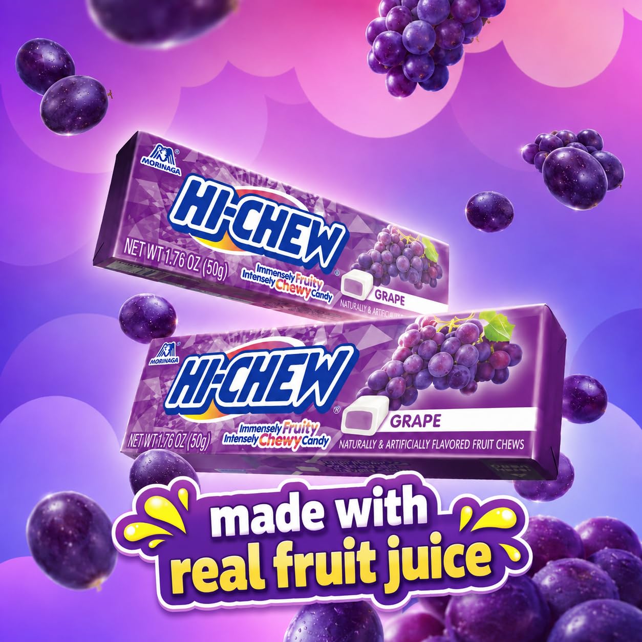 HI-CHEW sticks inside a lunchbox illustrating a ready-to-go snack option
