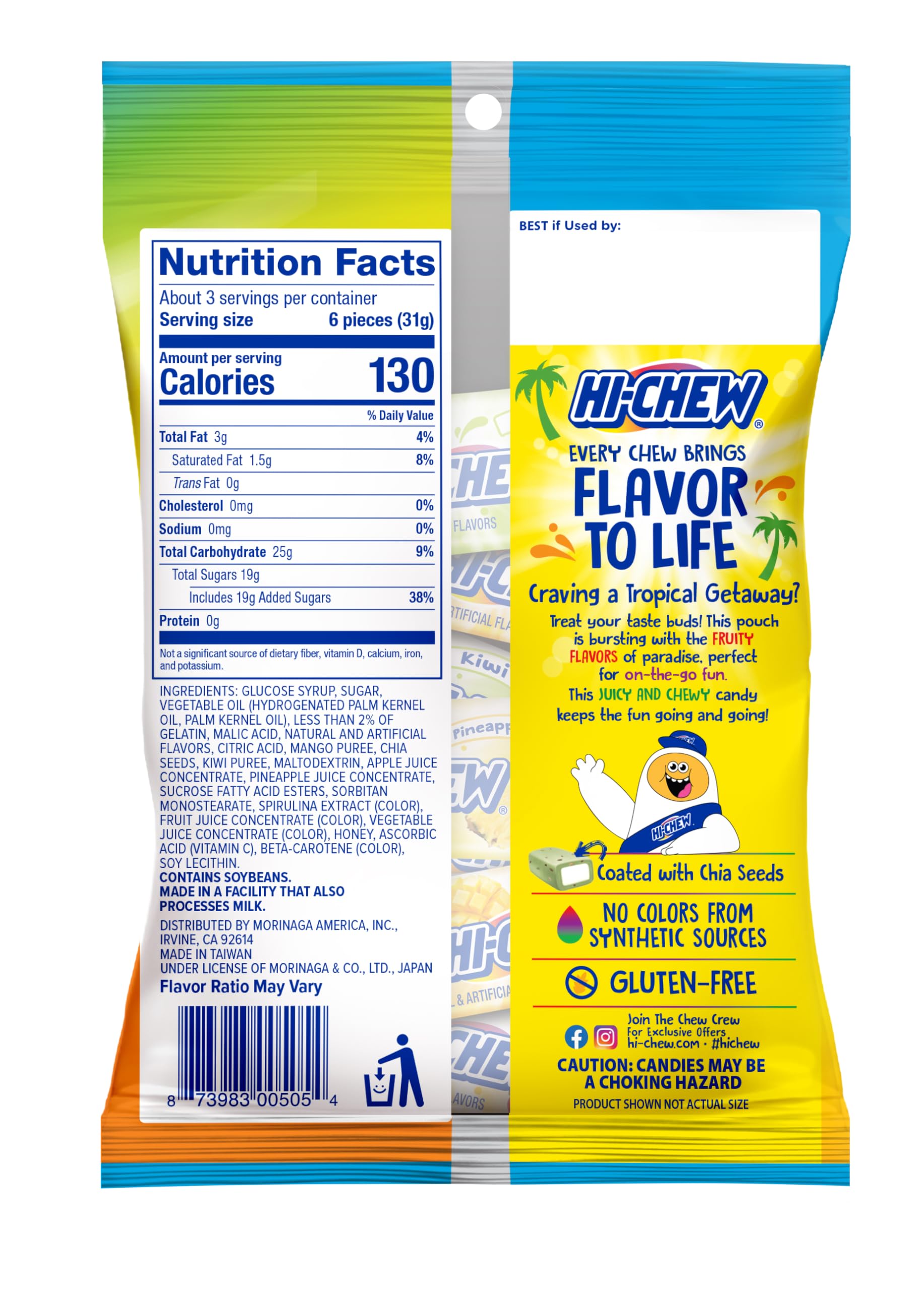 HI-CHEW individually wrapped pieces in hand for hygienic sharing and on-the-go convenience
