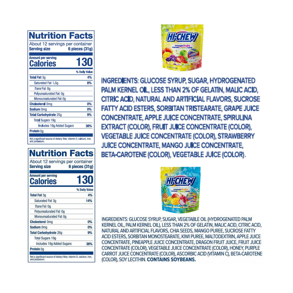HI-CHEW piece in hand showing size and chewable texture for portion clarity