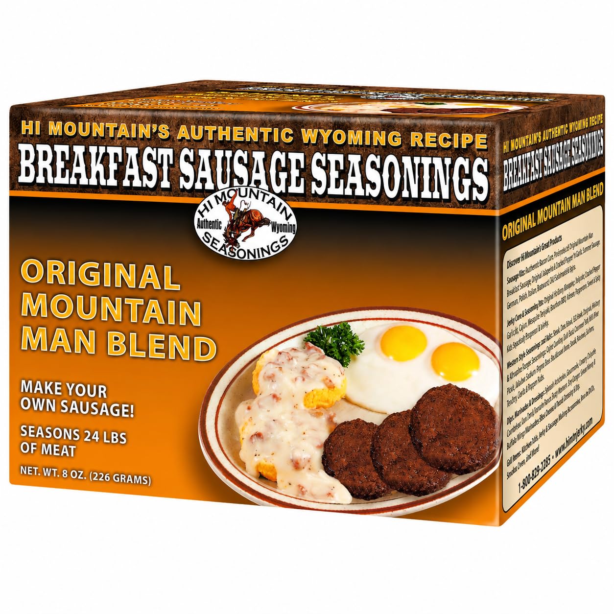 Hi Mountain front packaging showing ORIGINAL MOUNTAIN MAN and seasoning benefit